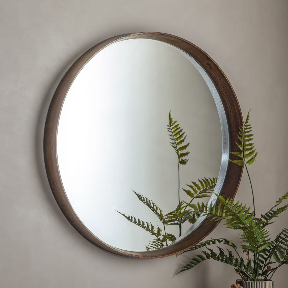 Keaton Walnut round Mirror
