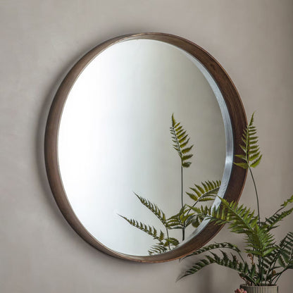 Keaton Walnut round Mirror