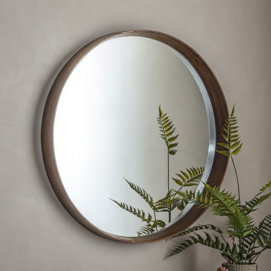 Keaton Walnut round Mirror
