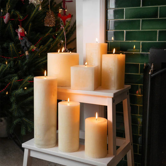 Square Vanilla Pillar Candles