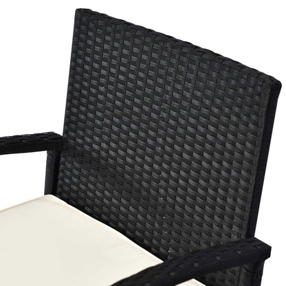 Rattan Bistro Set, 3 Pieces Garden Furniture Set with Cushions