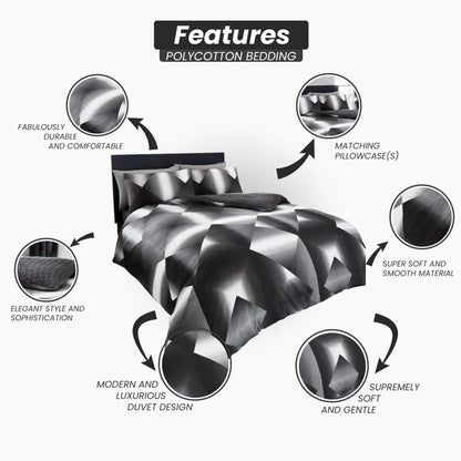 Cotton Blend Geometric Shapes Duvet Cover with Pillowcases